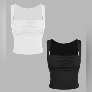 Two crop tops, Black and white. Size small
